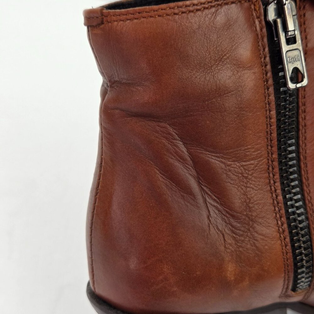 Boemos Brown Italian Leather Ankle Boots Size 38 - Picture 12 of 13